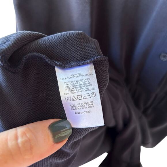 Lou & Grey Women's Navy Blue Soft Sandwashed Utility Romper Size XS - Picture 6 of 6